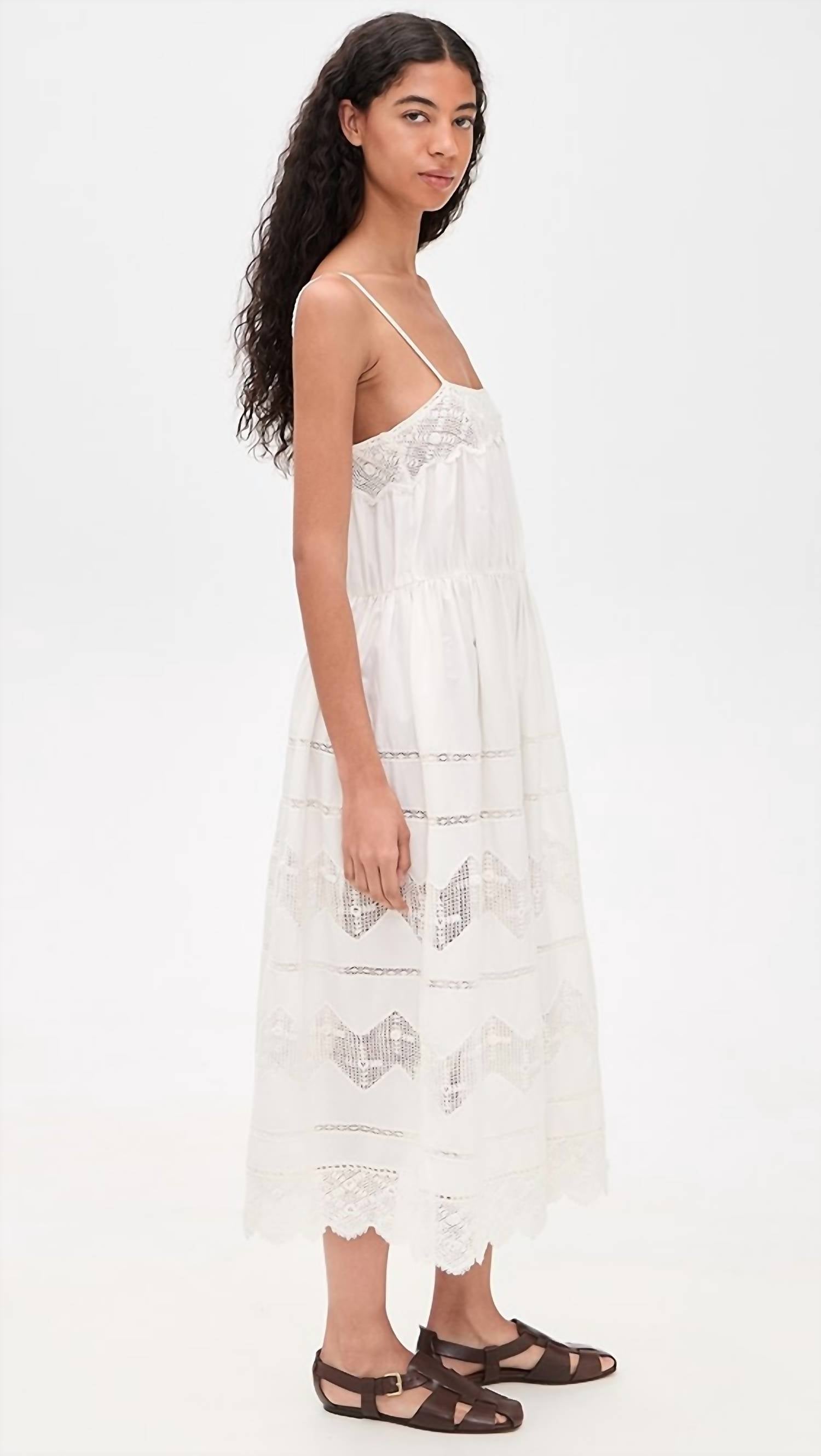The Great. - Rosette Midi Crochet Dress