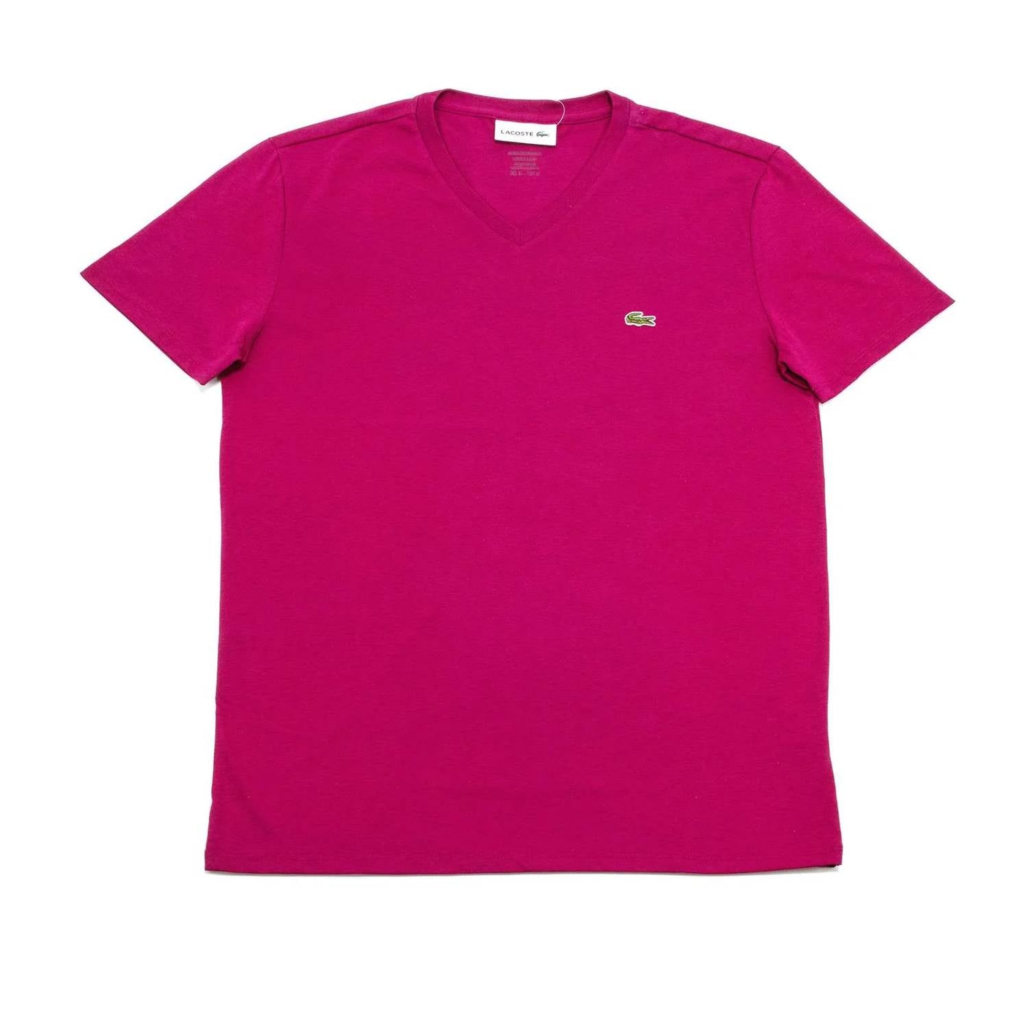 Lacoste - Men's Standard Short Sleeve Pima V-neck Tee