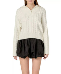 English Factory - Zip Up Knit Top Sweater