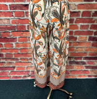 Isle Women's Desert Paisley Wide-leg Pants in beige - women's pants - detail view