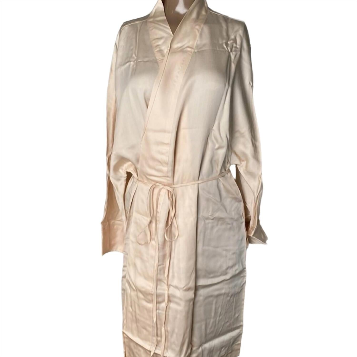 Ettitude - Women's Long Sleeve Lightweight Sateen Knee-length Robe