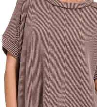 Zenana - Ribbed Round Neck Top