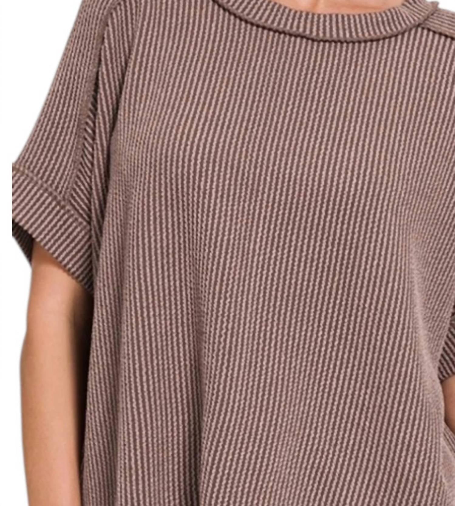 Zenana - Ribbed Round Neck Top