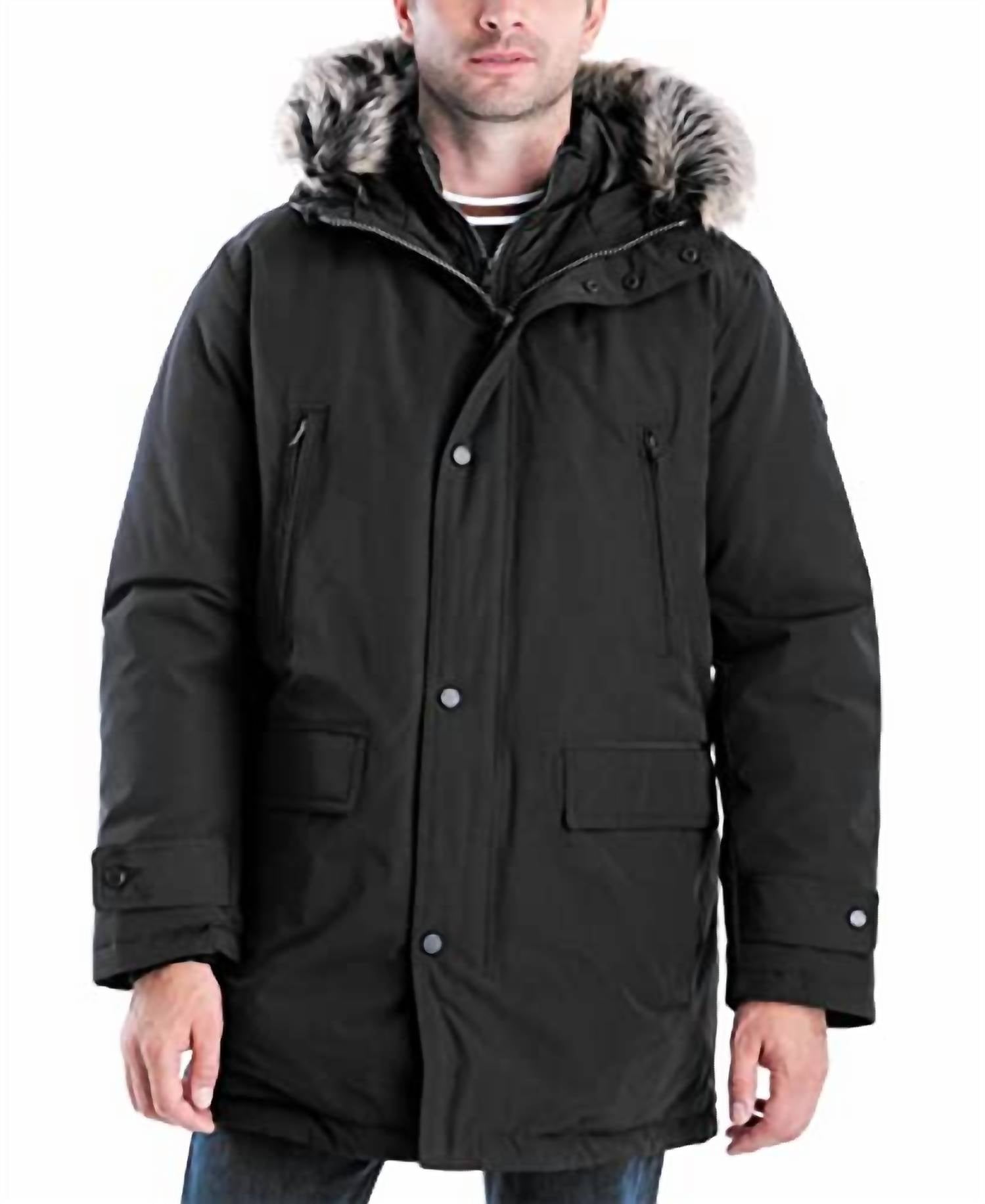 Men's MMK791896 Heavyweight Hooded Snorkel Parka Coat with Bib