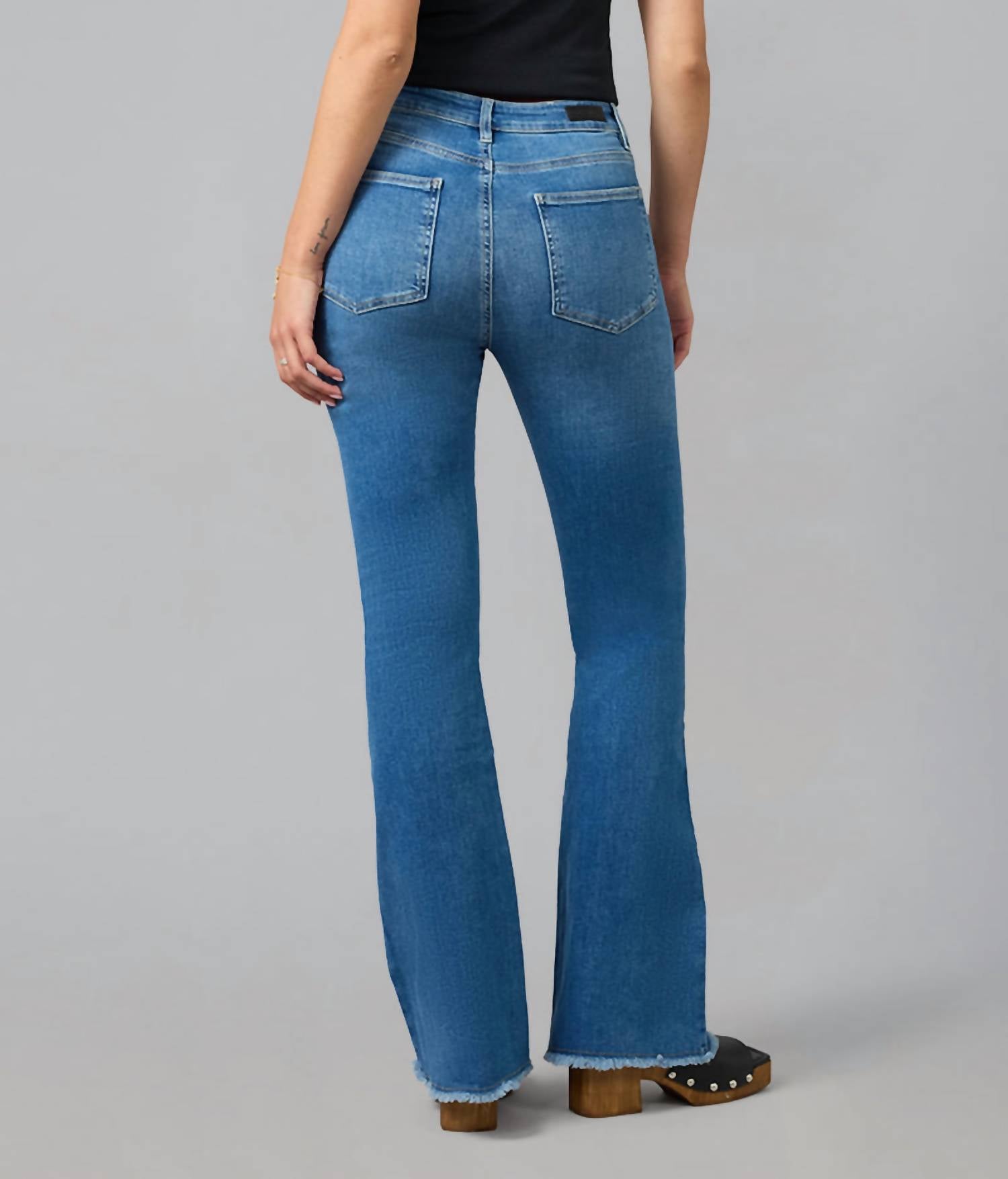 LOLA JEANS Alice High Rise Flare Jeans in blue - women's jeans - alternate view