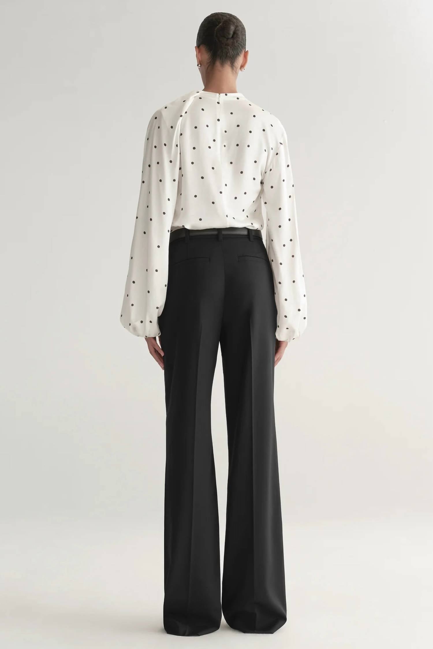 A.L.C. Blaire Long Sleeve Top in cream black - women's blouse - view 4