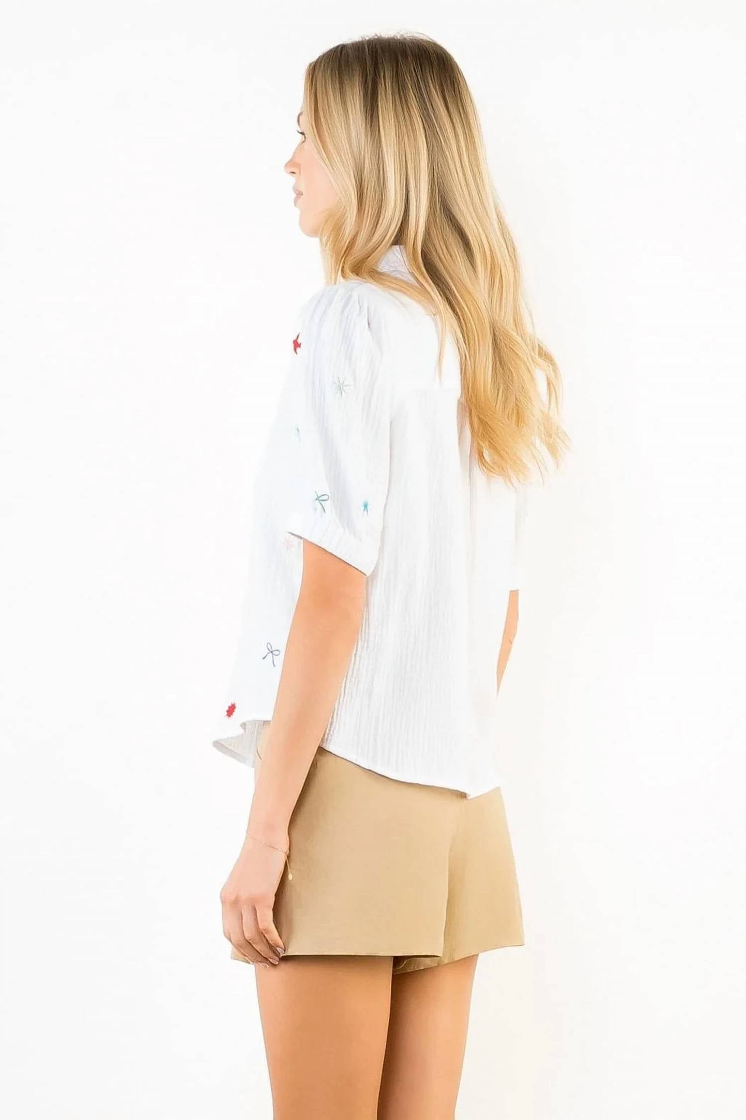 Thml - Button Up Embroidered Top