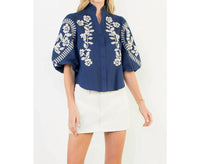 Thml - Puff Sleeve Embroidery Top