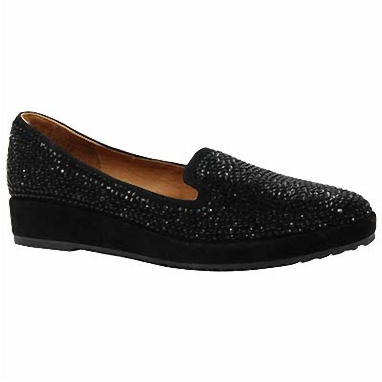 L'amour Des Pieds Women's Correze Suede Loafers in black - women's flats