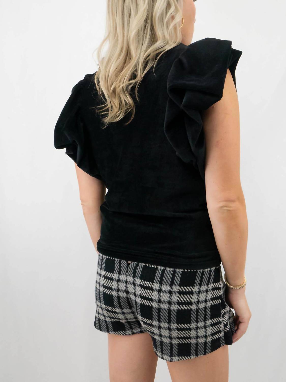 Thml - Flutter Sleeve Velvet Top