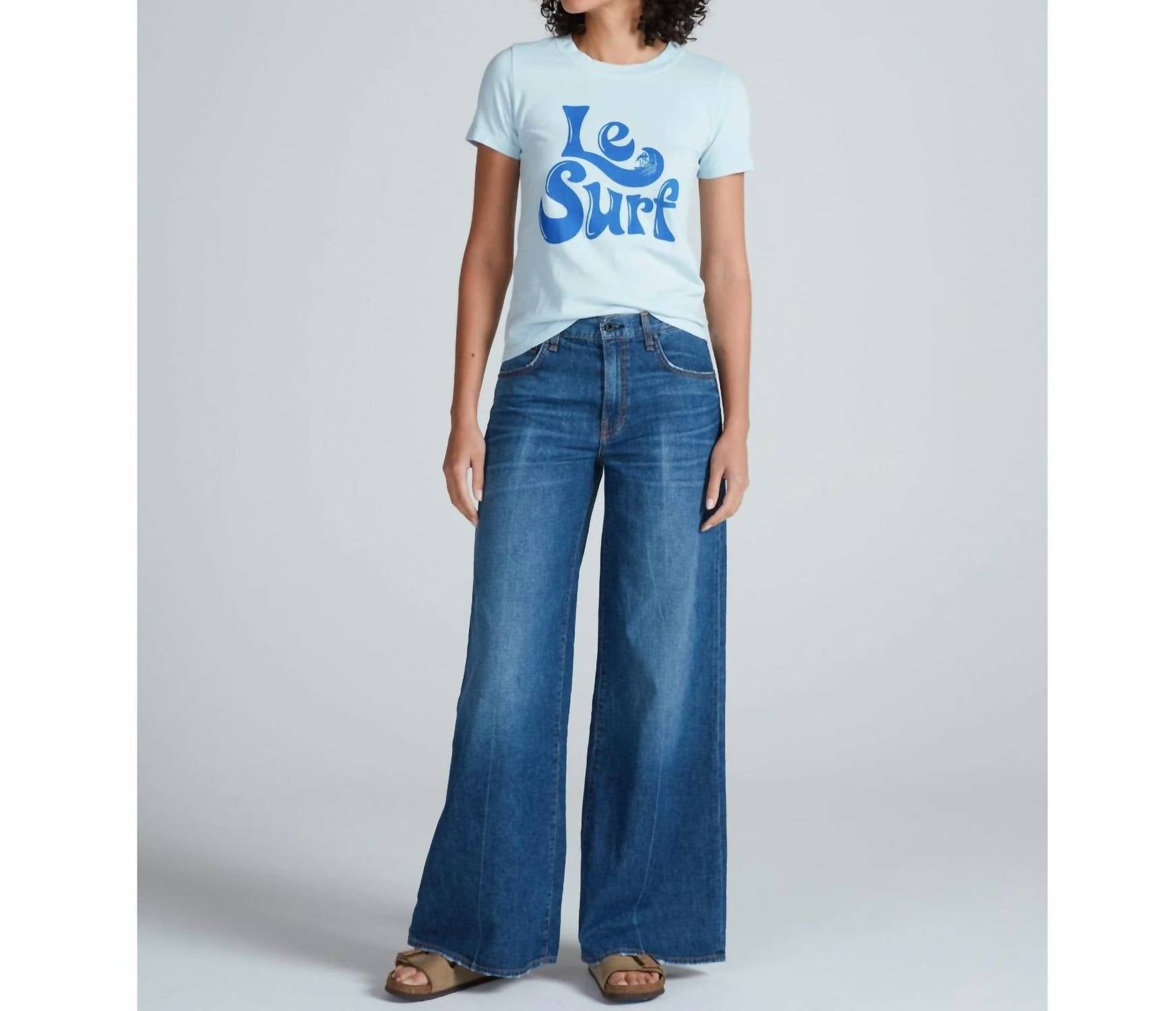 ASKK NY Atomic Wide Leg Featherweight Jeans in blue - women's jeans