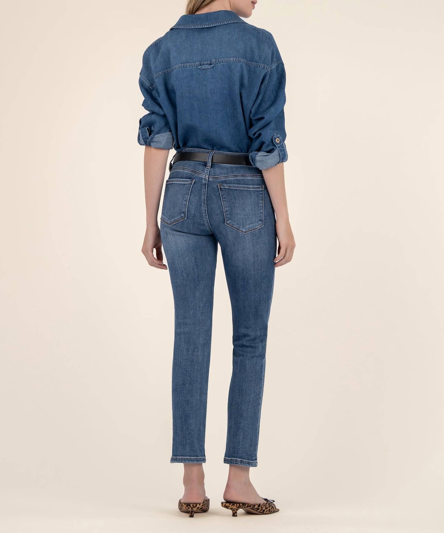 Kut From The Kloth - Reese Ankle Straight Mid Rise Jeans