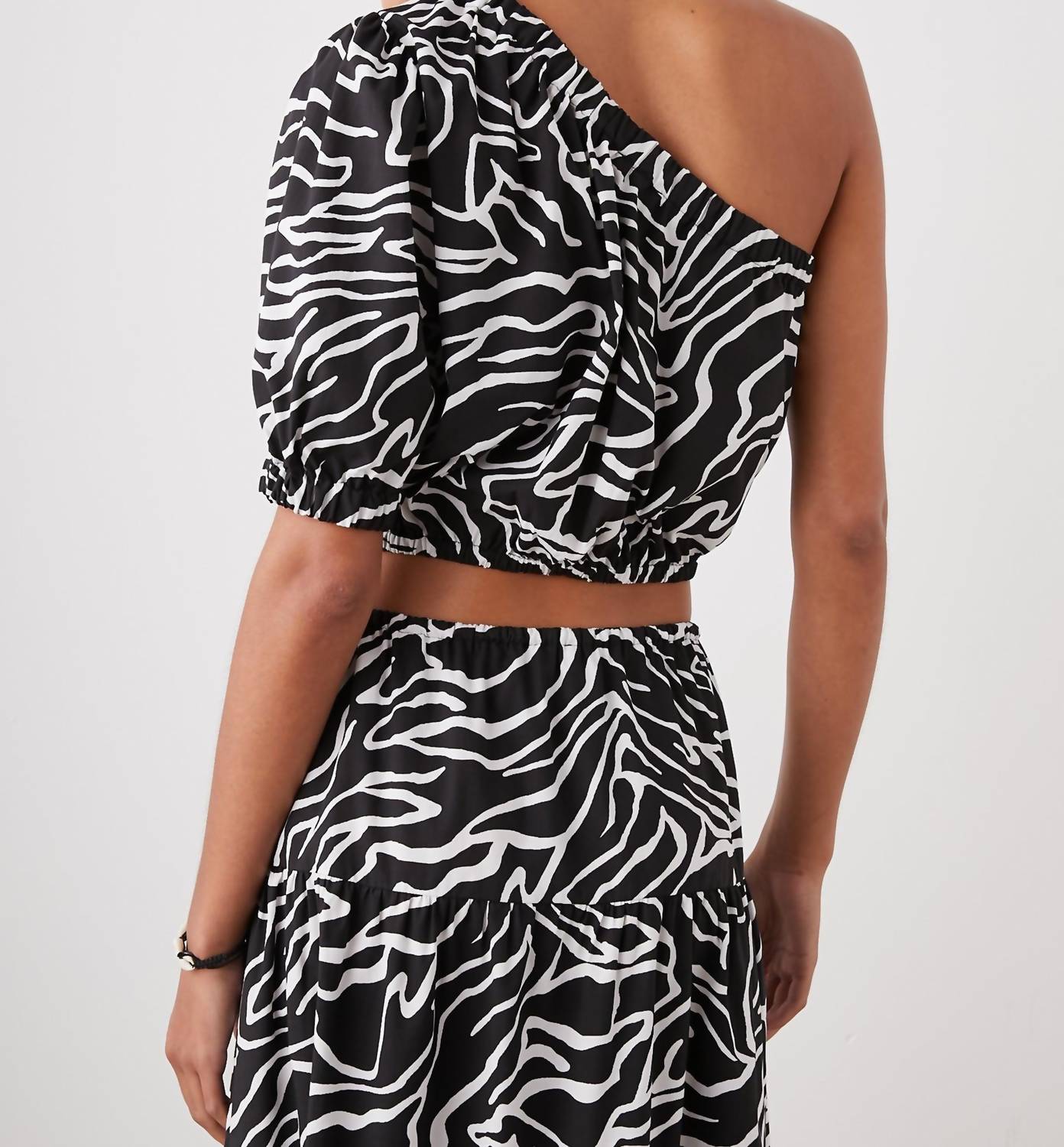 Rails - Evy One Shoulder Contour Lines Cropped Top
