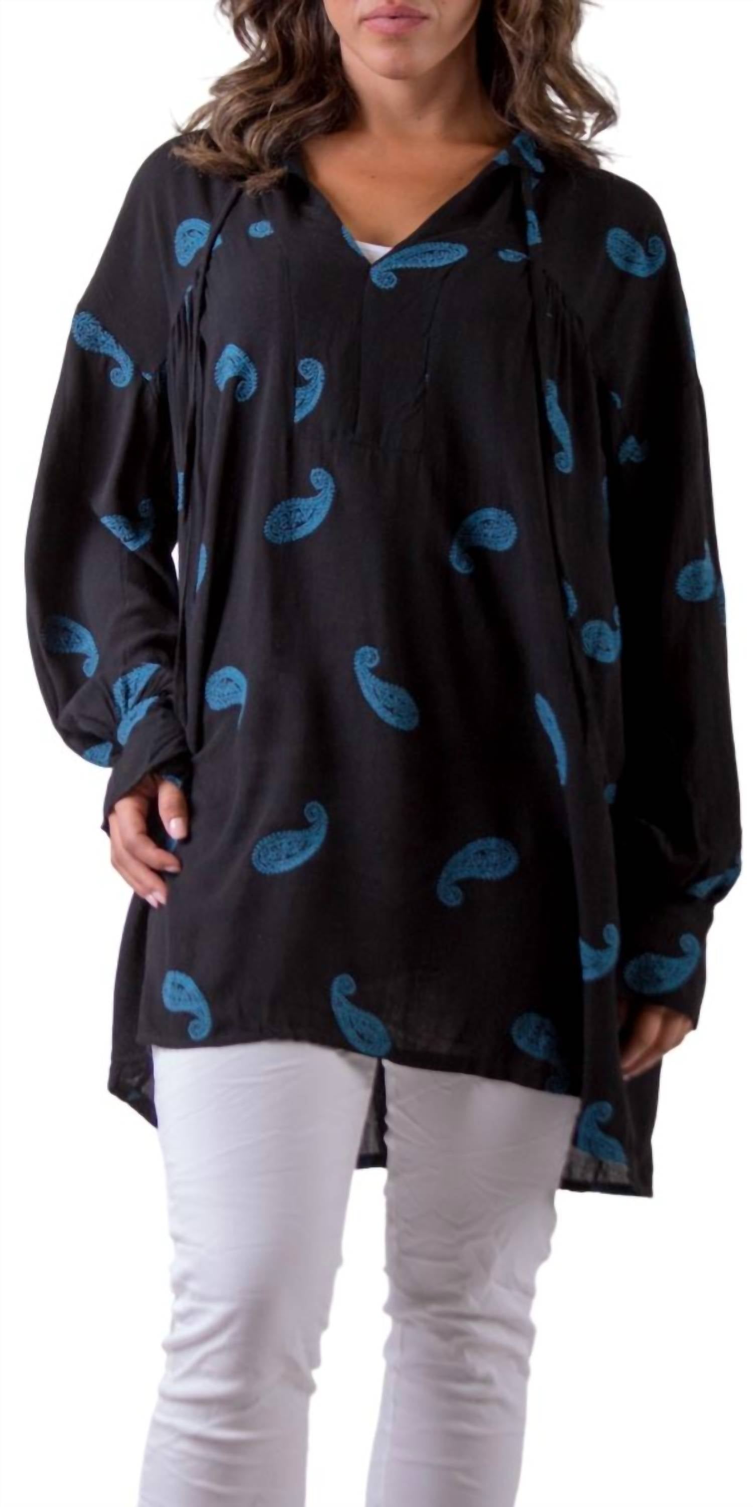 Gigi Moda - Paisley Tiered Long Sleeve Blouse