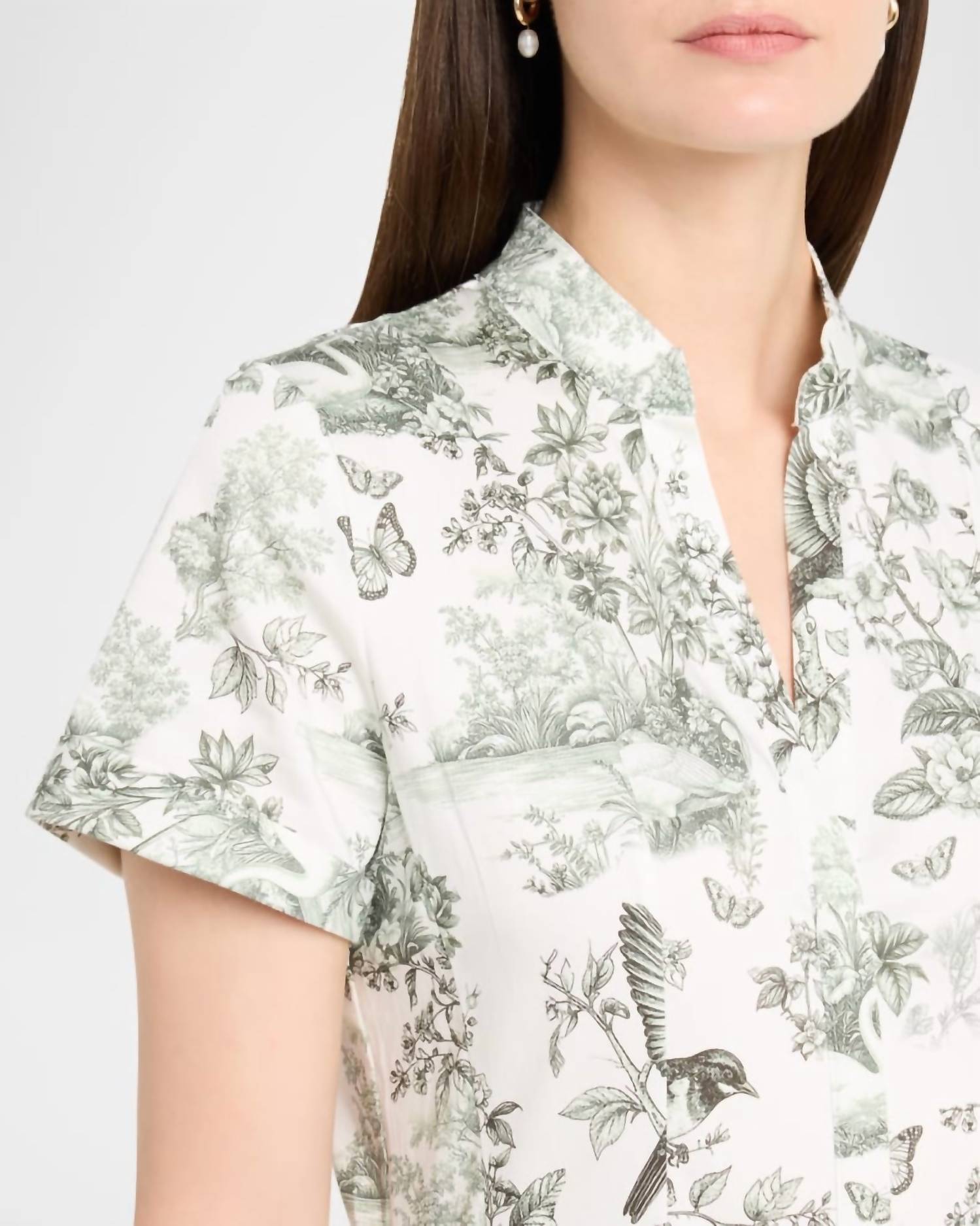 Alice + Olivia - Lucy Roll Sleeve Midi Shirt Dress