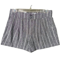 CALVIN KLEIN Women's Linen Blend Striped Shorts with Pockets in gray - women's shorts