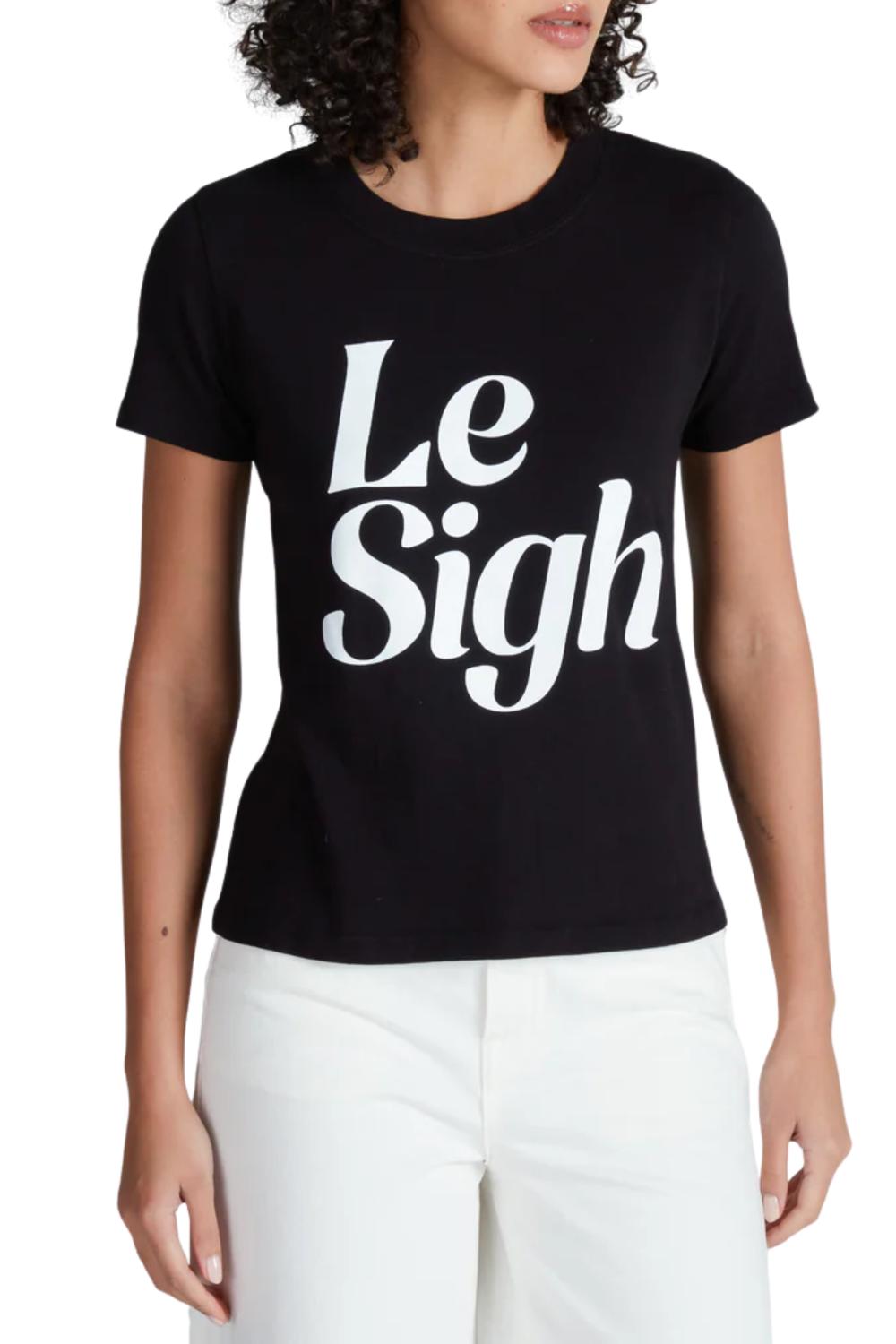 ASKK NY Le Sigh Classic Printed Tee Top in black - women's t-shirt
