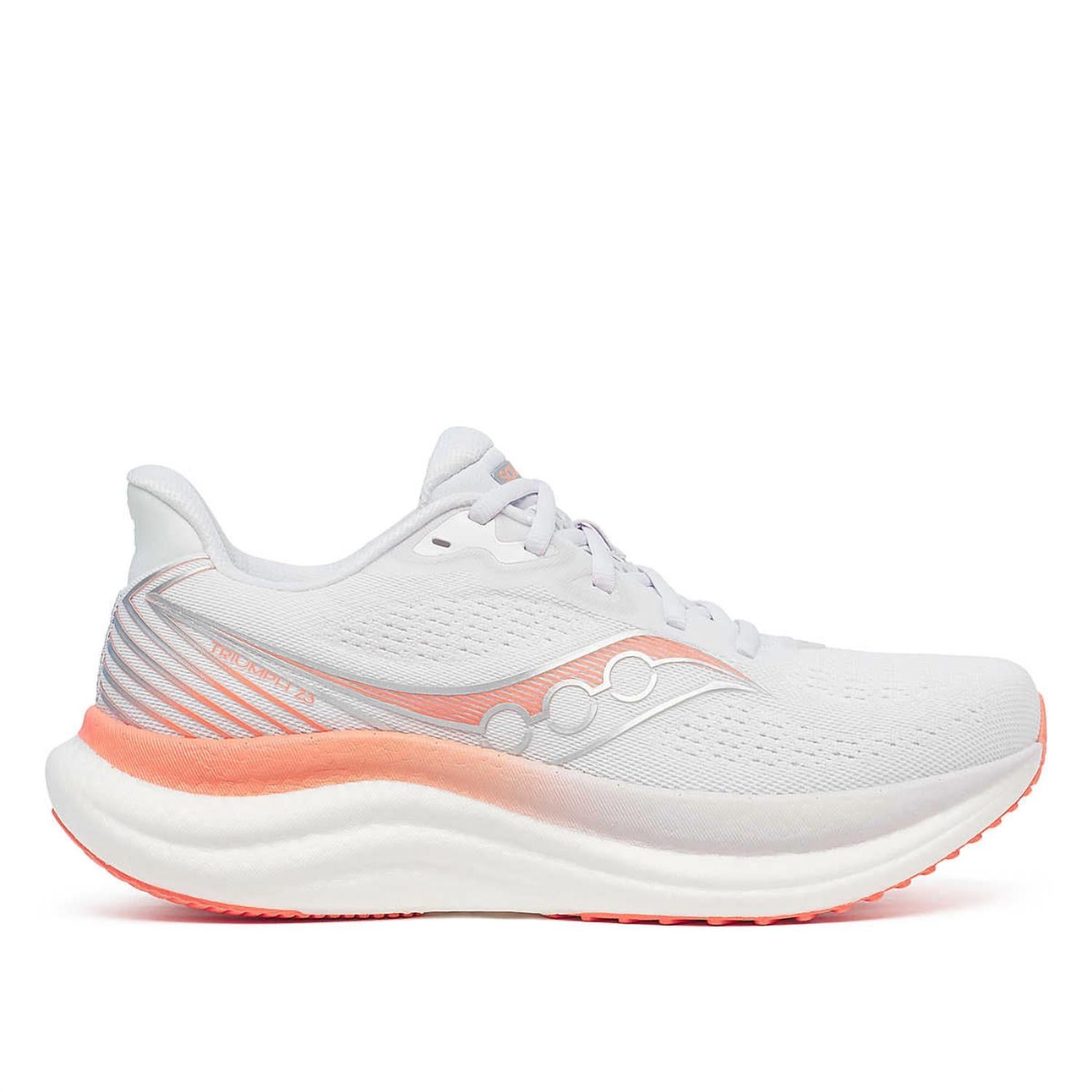 SAUCONY Women's Triumph 23 Running Shoe in 244 white wistful - women's shoe
