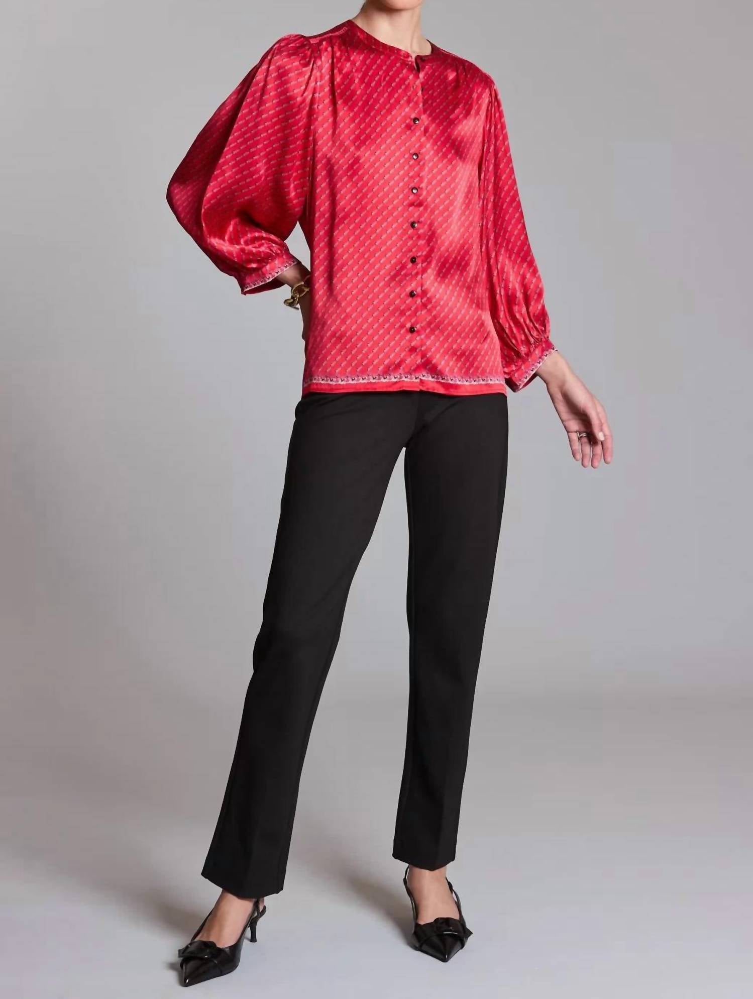 Tyler Boe - Carrie Silk Charmeuse Button Top