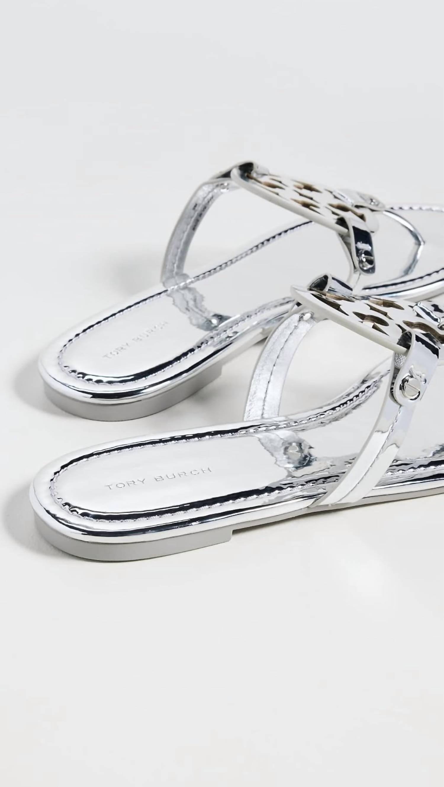 Tory Burch - Women's Argento Miller Logo Slides Sandals
