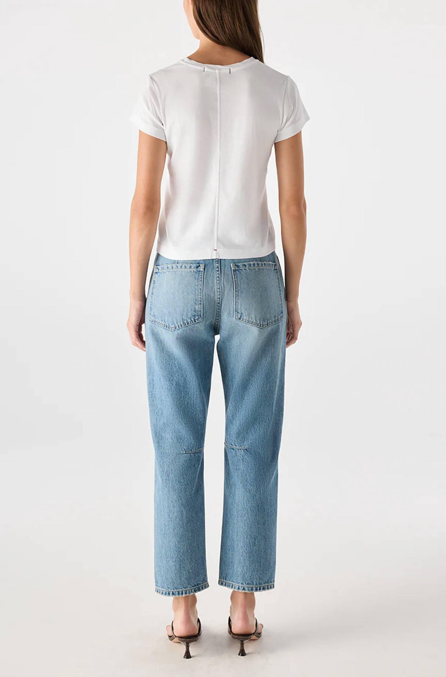 AMO Cate High Rise Cropped Jeans in pulse - women's jeans - alternate view