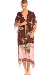 Agua Bendita - Sam Fringe Tunic Cover Up Maxi Dress
