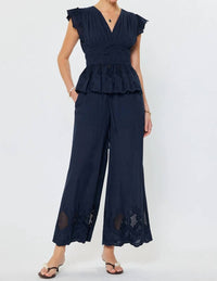Current Air - Layla Embroidered Wide Leg Pants