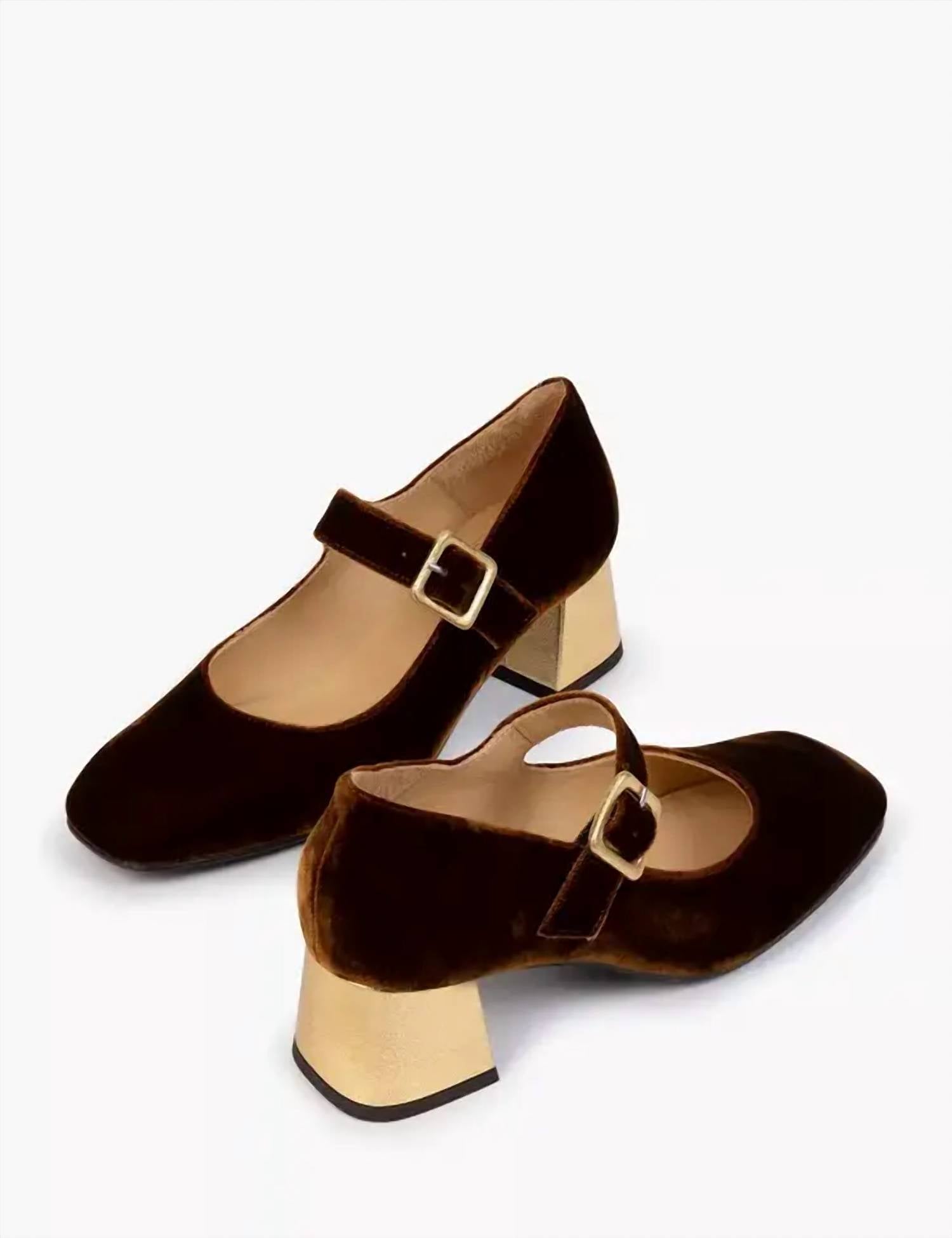 Penelope Chilvers - Women's Mid Mary Jane Velvet Shoe