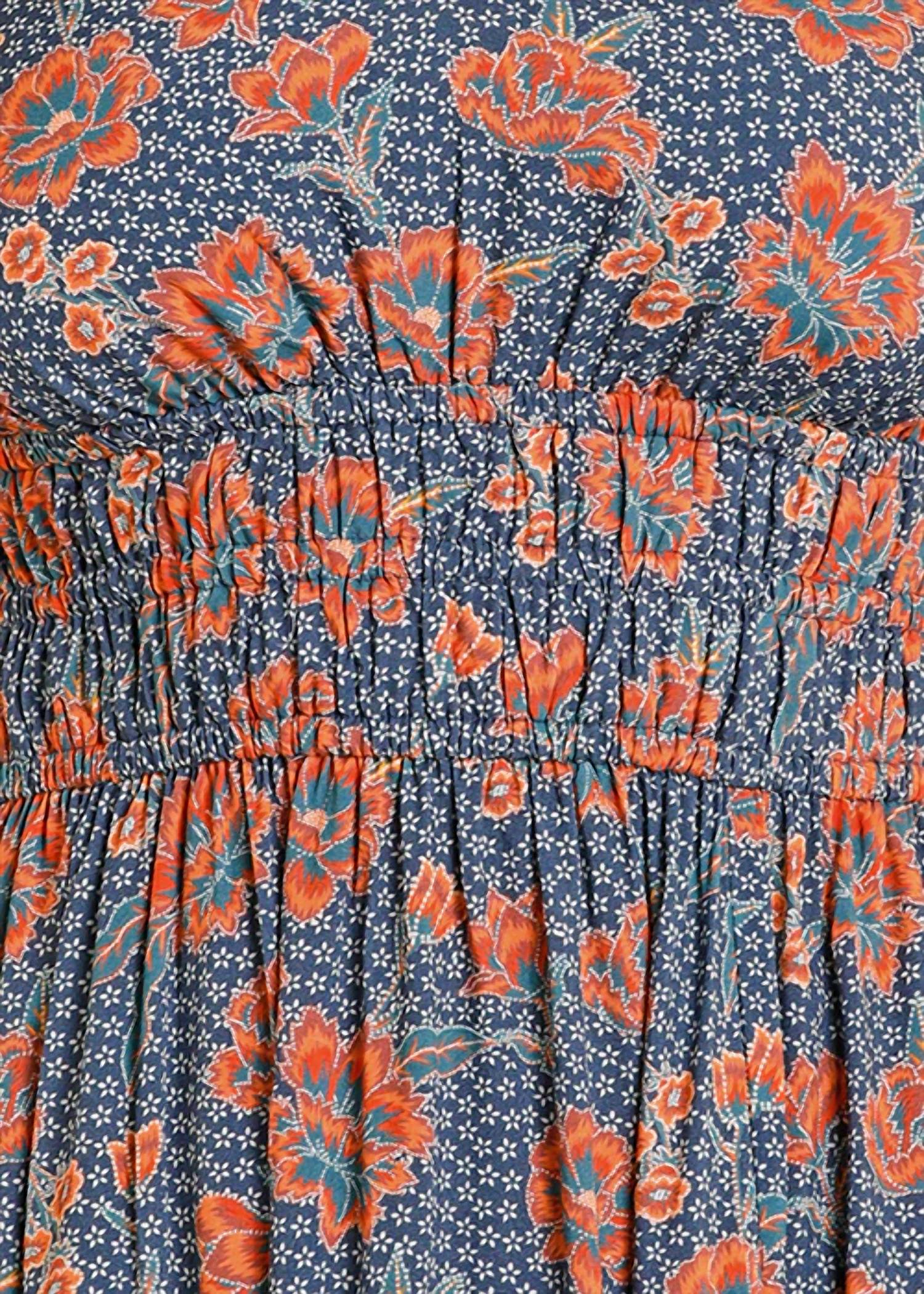 Rock & Roll Denim - Floral Print Midi Dress