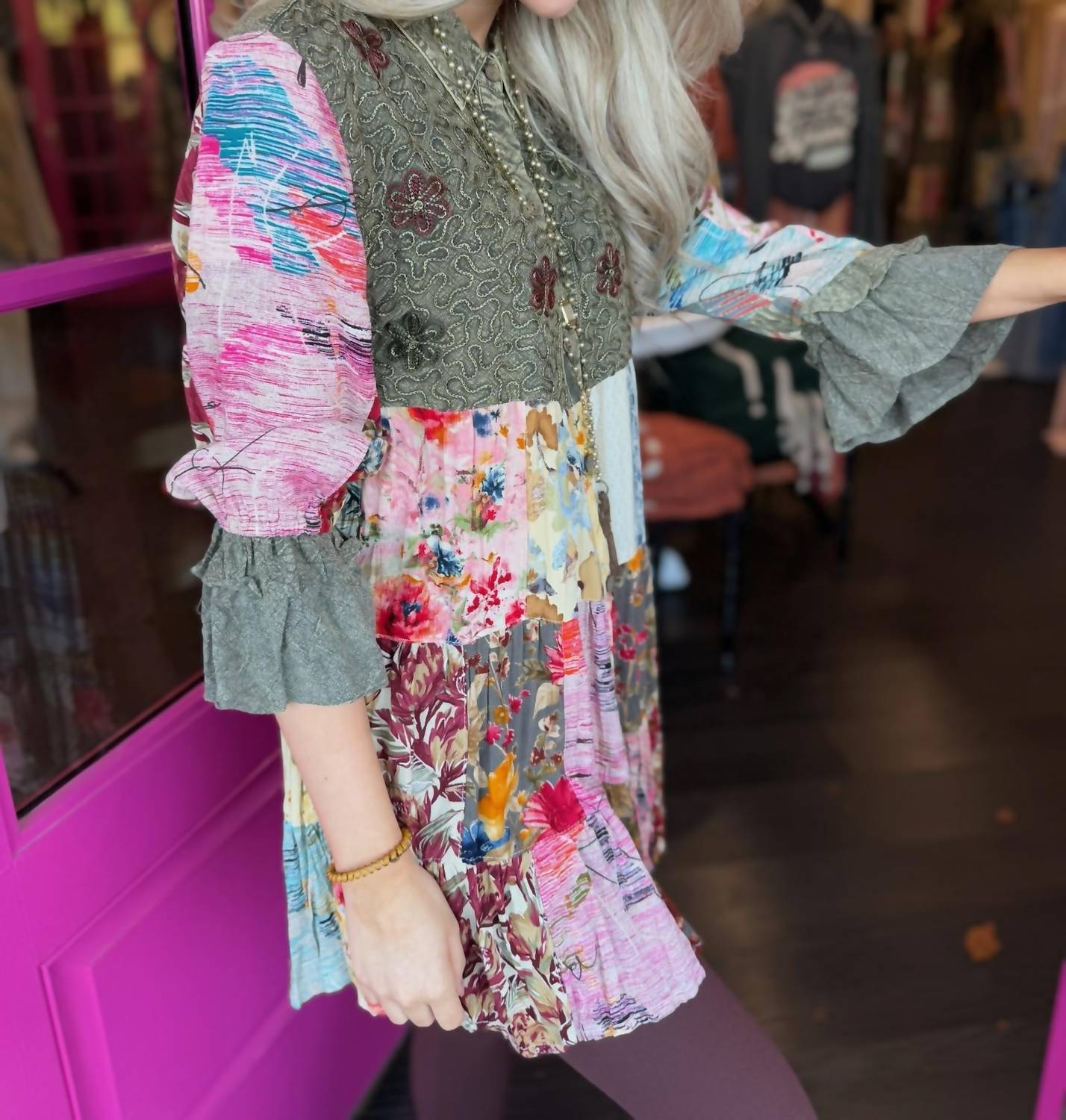 Young Threads - Short Patchwork Tunic Dress