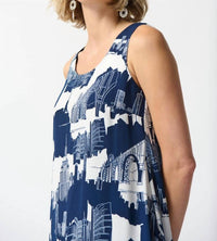 Joseph Ribkoff - Gauze Scenery Print Cocoon Dress