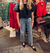 Jade - Pleated Puff Sleeve Top
