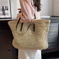 Esley Collection - Women's Woven Large Capacity Tote Bag