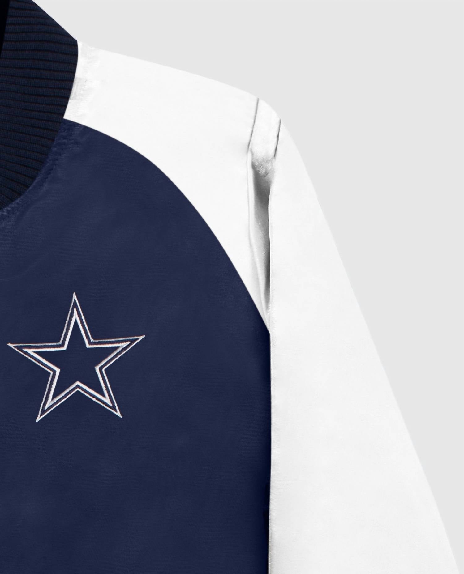 Starter - Women's Dallas Cowboys Snap-front Varsity Satin Starter Jacket