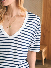 Faherty - Oceanside Linen Vneck Tee