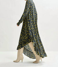 ESSENTIEL ANTWERP Igraine Ruffle Midi Dress in dark navy - women's dress - alternate view