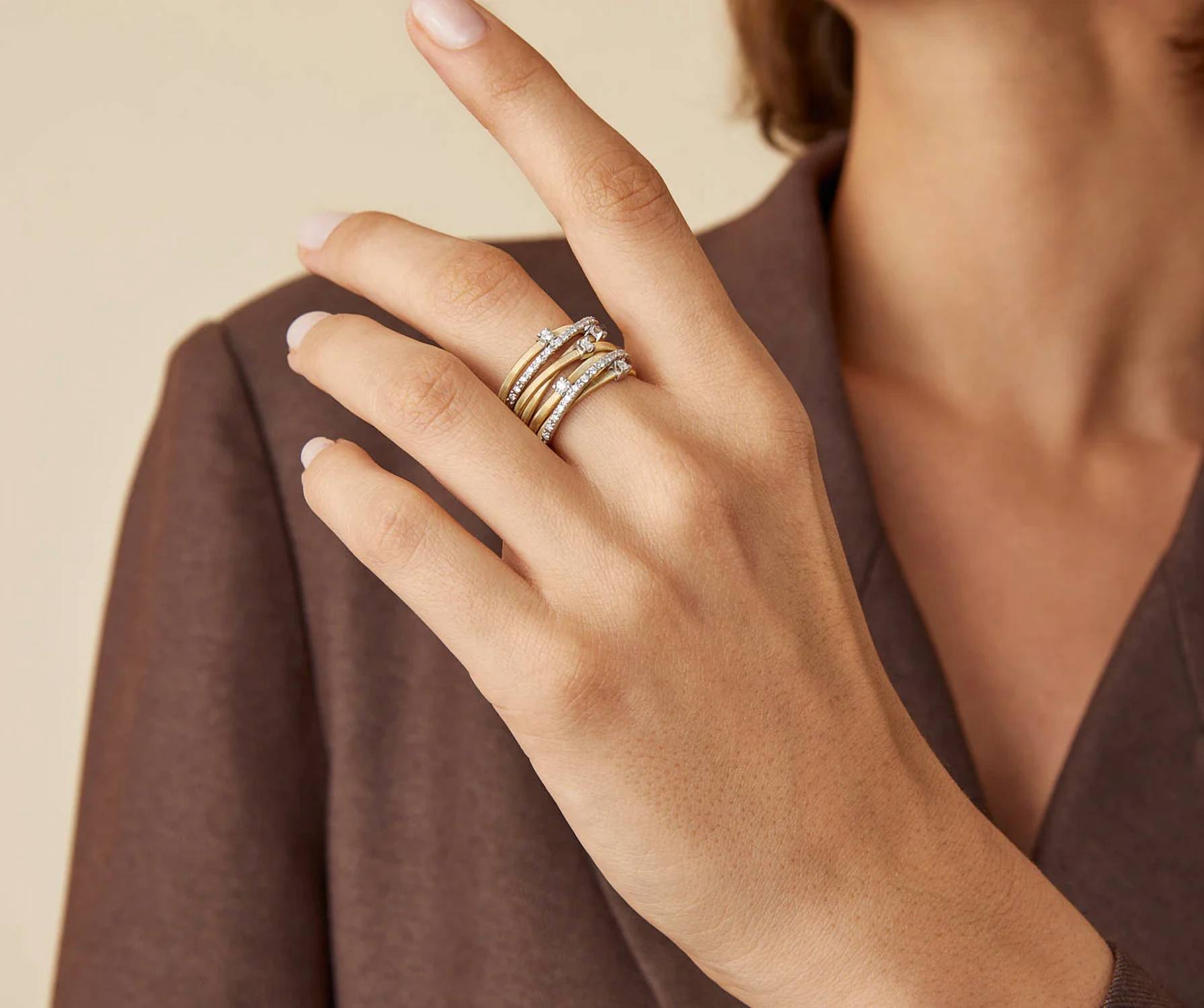 Marco Bicego - Women's 18k Diamond 7 Row Goa Ring