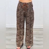 Davi & Dani - Leopard Wide Leg Pants - Plus