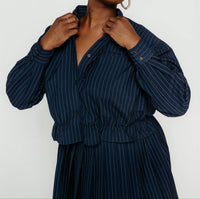 Norr - Neo Pinstripe Short Shirt