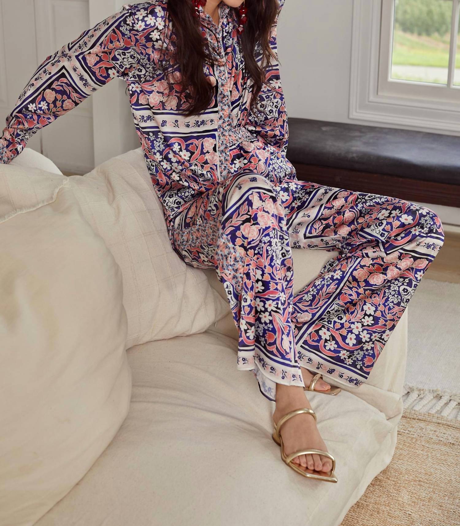 ALLISON NEW YORK Ava Pants in floral scarf - women's pants - view 5
