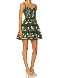 Agua By Agua Bendita - Granadilla Orquídea Floral Stretch-cotton Mini Dress