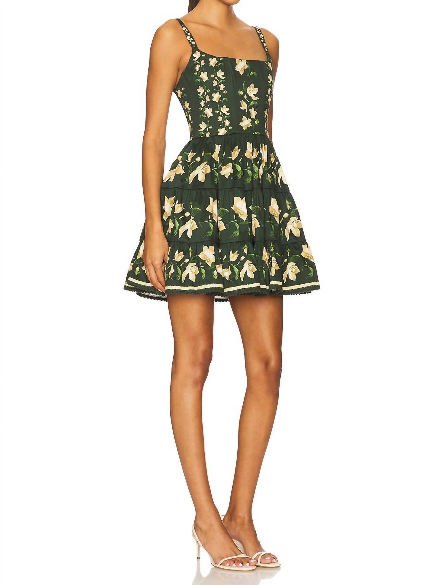 Agua By Agua Bendita - Granadilla Orquídea Floral Stretch-cotton Mini Dress
