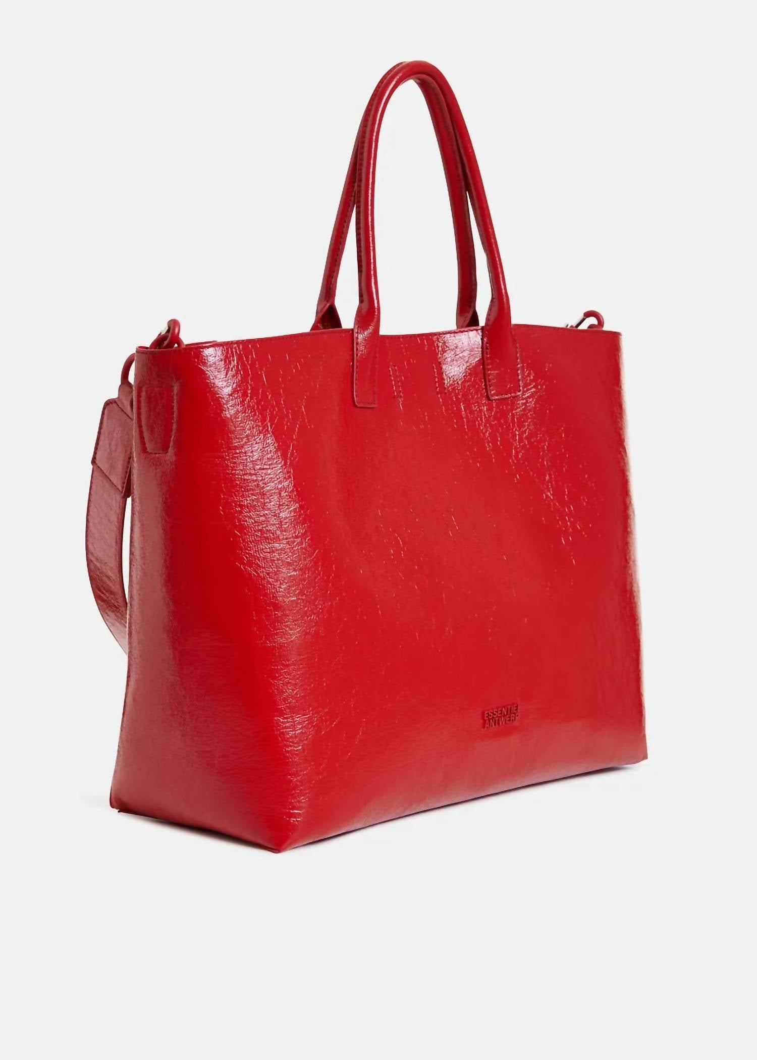 Essentiel Antwerp - Women's Faux Patent-leather Shopper Bag