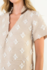 THML Short Sleeve Detailed Dress in beige - women's dress - view 5
