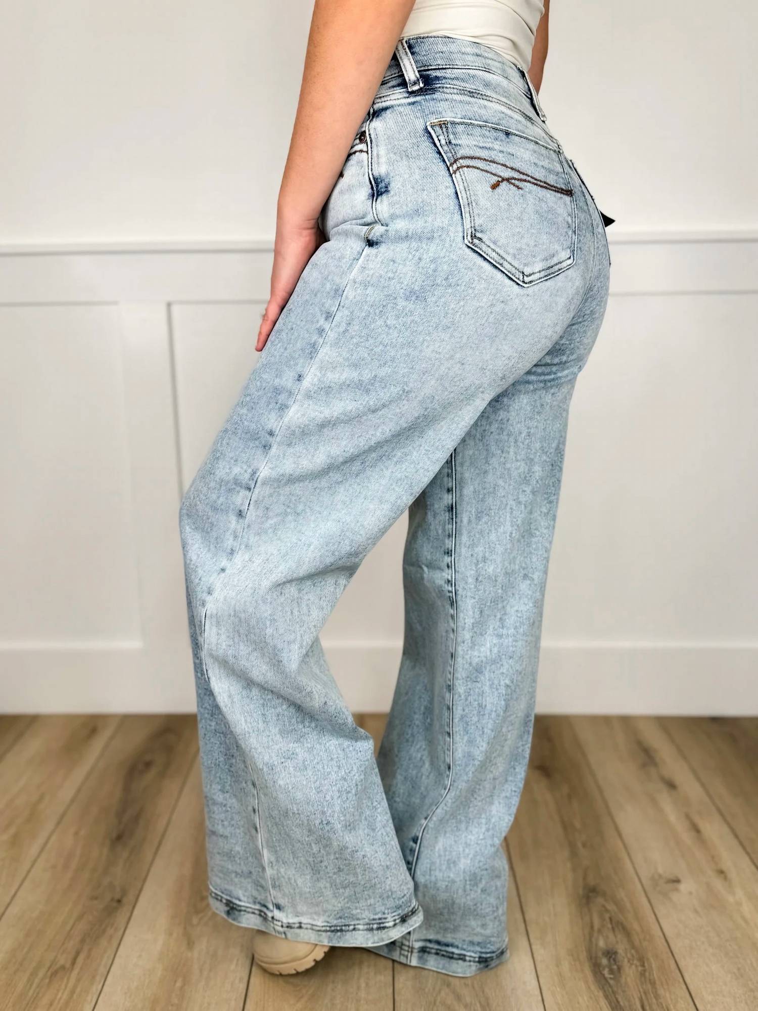 Saige Denim - Kendell Tummy Control Wide Leg Jeans