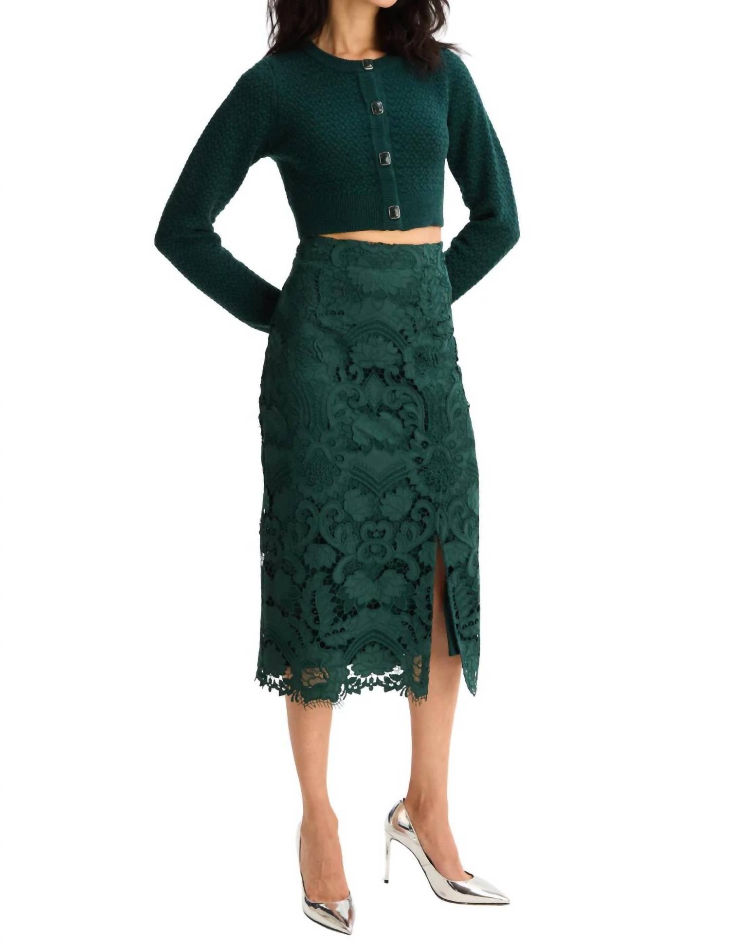 ALLISON NEW YORK Drea Skirt in pine green - women's skirt