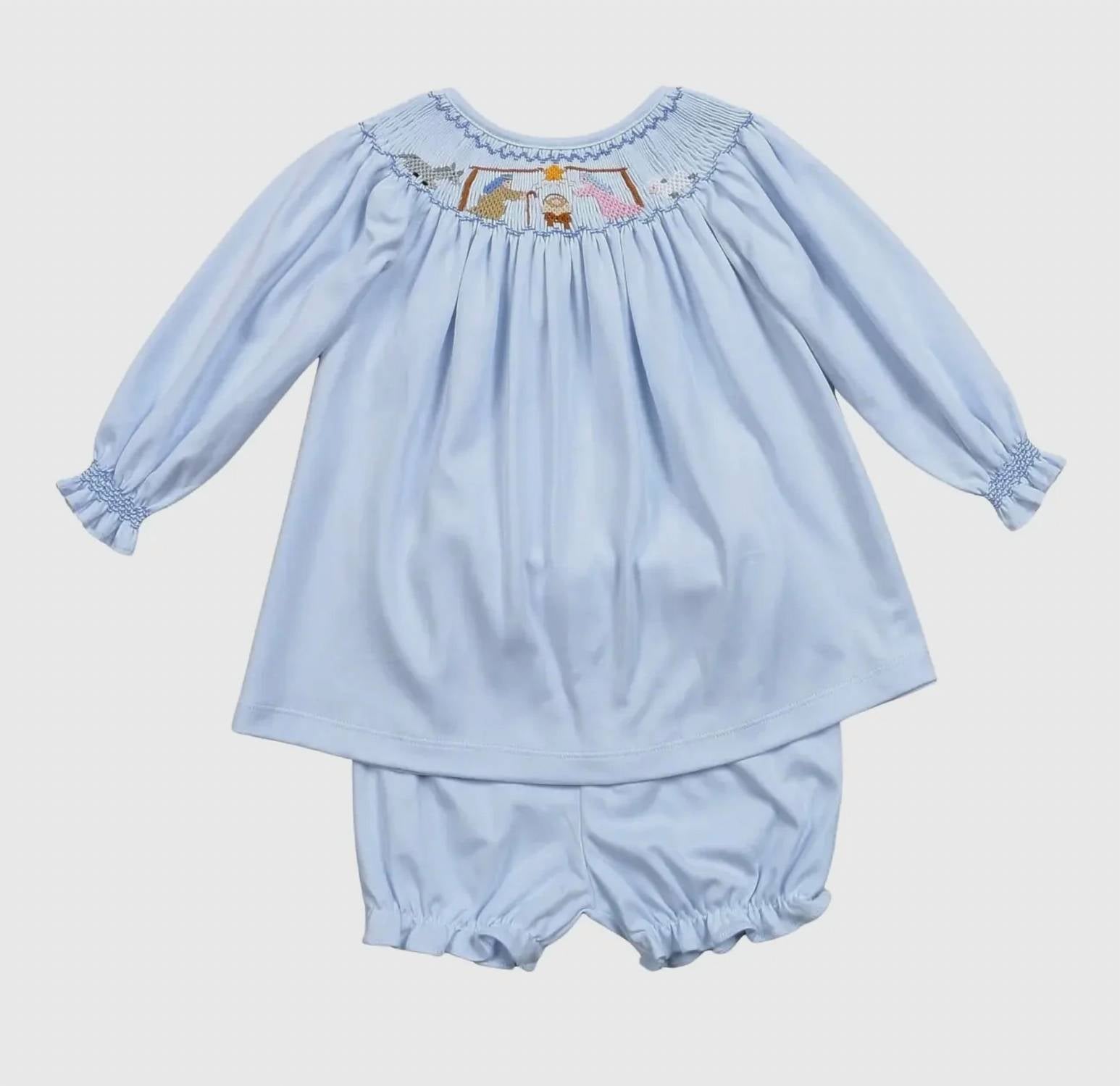Baby Loren - Kid's Nativity Smocked Bloomer Set