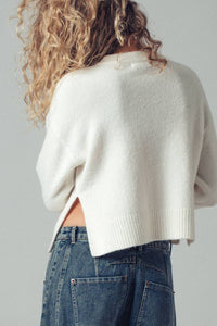 Urban Daizy Classic Button Up Cardigan in ivory - women's cardigan - alternate view