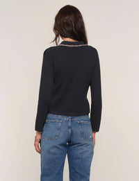 heartloom Kailyn Collared Cardigan in black - women's cardigan - detail view