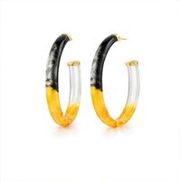 Gold & Honey - Women's Game Day Xl Oval Tie Dye Lucite Hoop Earrings